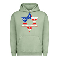 Pigment Oil Green hanukah american flag star of david   jewish chanukah t shirt Urban Hoodie - linhVisuals