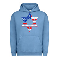 Pigment Pebble Blue hanukah american flag star of david   jewish chanukah t shirt Urban Hoodie - linhVisuals