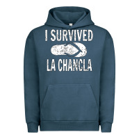 Pigment Midnight Navy I survived la chancla Urban Hoodie - linhVisuals