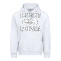 White I survived la chancla Urban Hoodie - linhVisuals