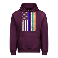 Mauve Wine irish american flag thin blue line police st. patrick's day long sleev Urban Hoodie - linhVisuals