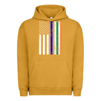 Pigment Peanut Butter irish american flag thin blue line police st. patrick's day long sleev Urban Hoodie - linhVisuals