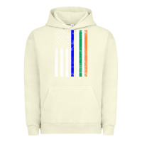 Pigment Pistachio irish american flag thin blue line police st. patrick's day long sleev Urban Hoodie - linhVisuals