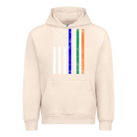 Sandshell irish american flag thin blue line police st. patrick's day long sleev Urban Hoodie - linhVisuals