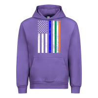 Tulip irish american flag thin blue line police st. patrick's day long sleev Urban Hoodie - linhVisuals