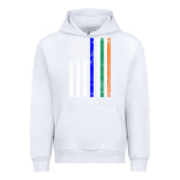 White irish american flag thin blue line police st. patrick's day long sleev Urban Hoodie - linhVisuals