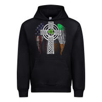 Black irish american usa flag celtic cross st patrick's day premium t shirt Urban Hoodie - linhVisuals