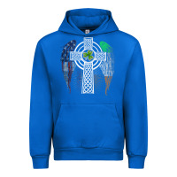 Cobalt irish american usa flag celtic cross st patrick's day premium t shirt Urban Hoodie - linhVisuals