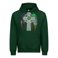 Forest Green irish american usa flag celtic cross st patrick's day premium t shirt Urban Hoodie - linhVisuals