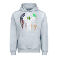 Heather Grey irish american usa flag celtic cross st patrick's day premium t shirt Urban Hoodie - linhVisuals