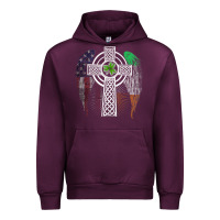Mauve Wine irish american usa flag celtic cross st patrick's day premium t shirt Urban Hoodie - linhVisuals