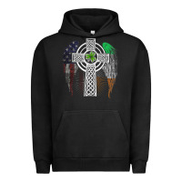 Irish American Usa Flag Celtic Cross St Patrick's Day Premium T Shirt Urban Hoodie | Teevron