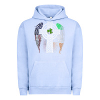 Pigment Grape Ice irish american usa flag celtic cross st patrick's day premium t shirt Urban Hoodie - linhVisuals