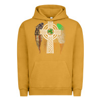 Pigment Peanut Butter irish american usa flag celtic cross st patrick's day premium t shirt Urban Hoodie - linhVisuals