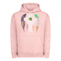 Pigment Salmon irish american usa flag celtic cross st patrick's day premium t shirt Urban Hoodie - linhVisuals
