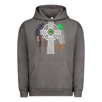 Pigment Tornado irish american usa flag celtic cross st patrick's day premium t shirt Urban Hoodie - linhVisuals