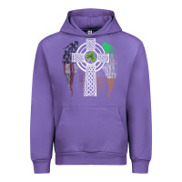 Tulip irish american usa flag celtic cross st patrick's day premium t shirt Urban Hoodie - linhVisuals