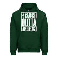 Forest Green straight outta night shift Urban Hoodie - linhVisuals