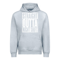 Heather Grey straight outta night shift Urban Hoodie - linhVisuals