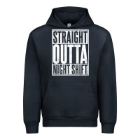 Navy straight outta night shift Urban Hoodie - linhVisuals