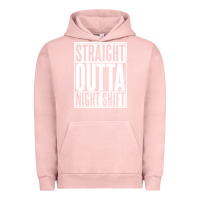 Pigment Salmon straight outta night shift Urban Hoodie - linhVisuals