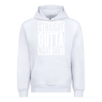 White straight outta night shift Urban Hoodie - linhVisuals