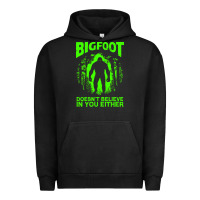 Pigment Black bigfoot believer t  shirt bigfoot doesnt believe in you either t  shir Urban Hoodie - linhVisuals