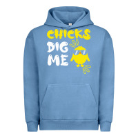 Pigment Pebble Blue chicks dig me Urban Hoodie - linhVisuals