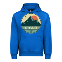 Cobalt utah retro mountain badge Urban Hoodie - linhVisuals