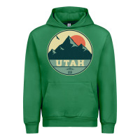 Emerald utah retro mountain badge Urban Hoodie - linhVisuals