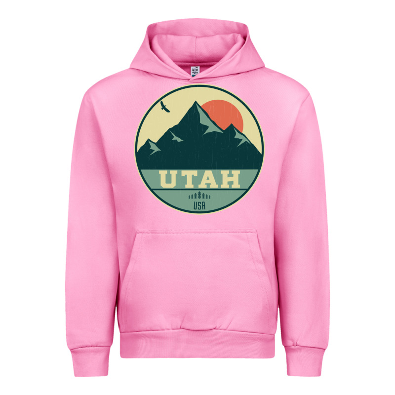 Utah Retro Mountain Badge Urban Hoodie by linhVisuals | Teevron