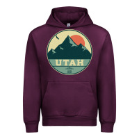 Mauve Wine utah retro mountain badge Urban Hoodie - linhVisuals