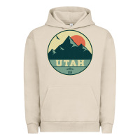Pigment French Oak utah retro mountain badge Urban Hoodie - linhVisuals