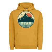Pigment Peanut Butter utah retro mountain badge Urban Hoodie - linhVisuals