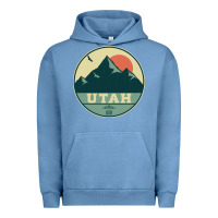 Pigment Pebble Blue utah retro mountain badge Urban Hoodie - linhVisuals
