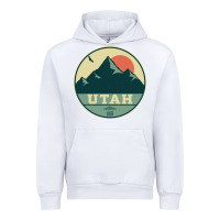 White utah retro mountain badge Urban Hoodie - linhVisuals