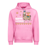 Fuchsia Pink happy llamakah llama withorah jewish Urban Hoodie - linhVisuals