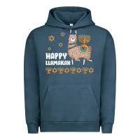 Pigment Midnight Navy happy llamakah llama withorah jewish Urban Hoodie - linhVisuals