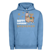 Pigment Pebble Blue happy llamakah llama withorah jewish Urban Hoodie - linhVisuals