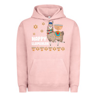 Pigment Salmon happy llamakah llama withorah jewish Urban Hoodie - linhVisuals