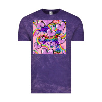 Cloud Purple pride heart seamless pattern Vintage Tee - FaDigitalArtStudio
