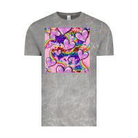 Cloud Rock pride heart seamless pattern Vintage Tee - FaDigitalArtStudio
