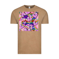 Vintage Coffee pride heart seamless pattern Vintage Tee - FaDigitalArtStudio