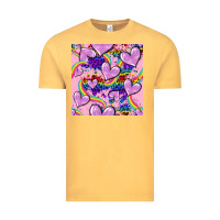 Vintage Mustard pride heart seamless pattern Vintage Tee - FaDigitalArtStudio