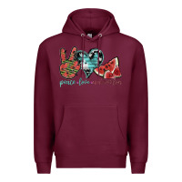 Burgundy peace love watermelon Premium Hoodie - SublimationCraftShop