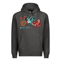 Charcoal Heather peace love watermelon Premium Hoodie - SublimationCraftShop