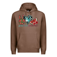 Chestnut peace love watermelon Premium Hoodie - SublimationCraftShop