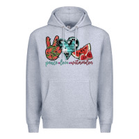 Heather Grey peace love watermelon Premium Hoodie - SublimationCraftShop