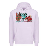 Lilac peace love watermelon Premium Hoodie - SublimationCraftShop