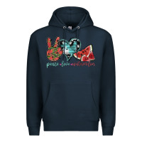 Navy peace love watermelon Premium Hoodie - SublimationCraftShop
